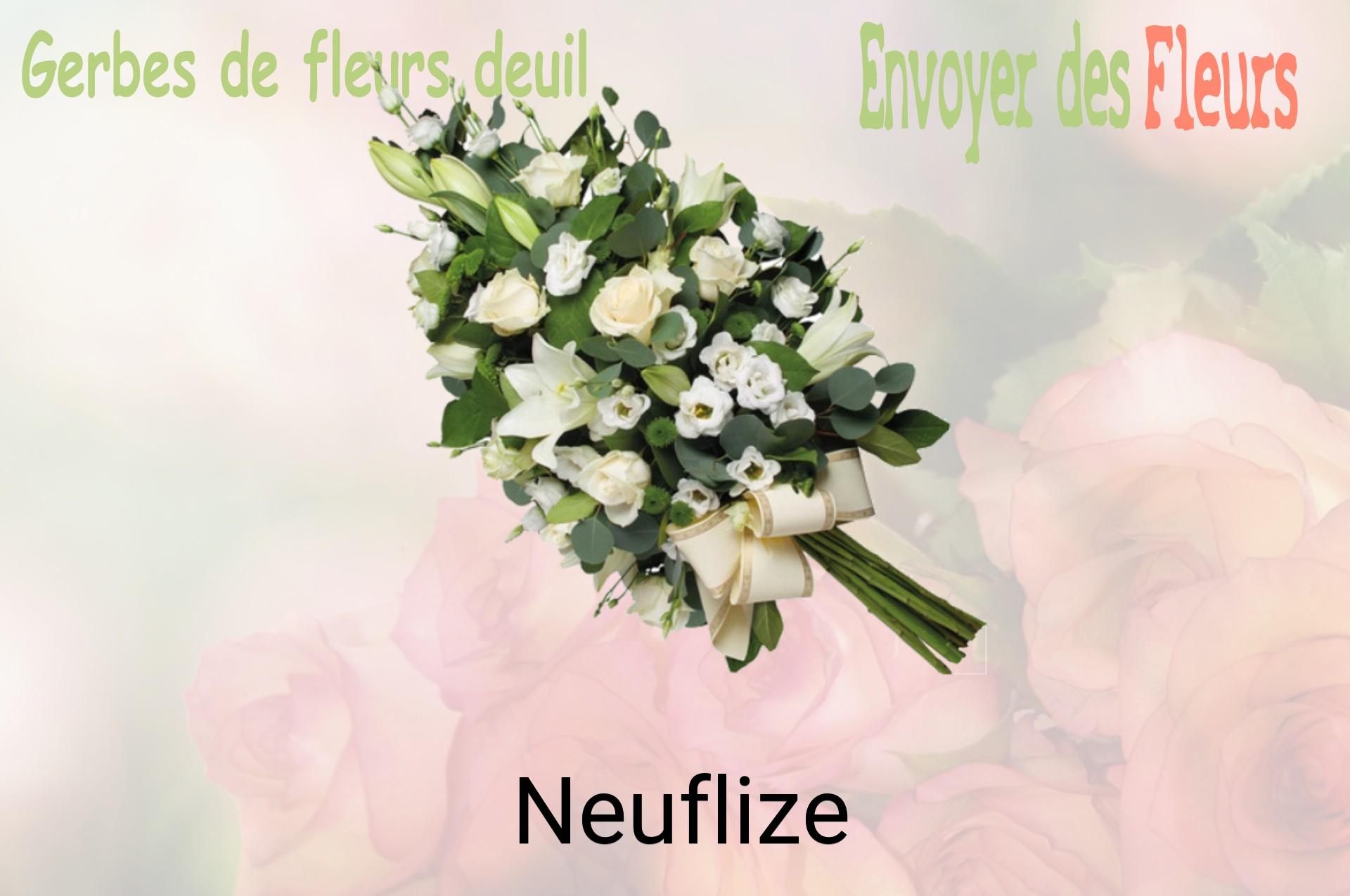 Gerbe de fleurs de deuil livrée à Neuflize